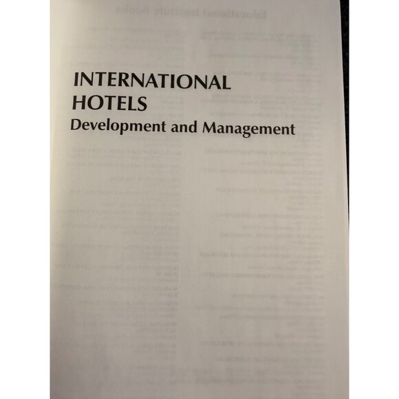 International Hotels Development & Management Hardcover Book By Chuck Y. Gee - Picture 2 of 9